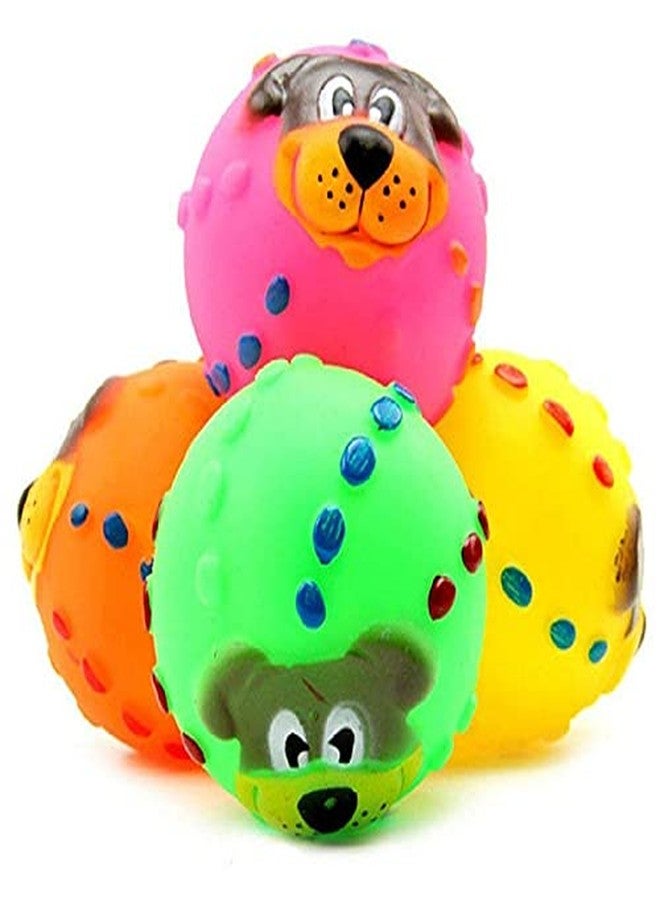 Pet Guard Squeaky Puppy Face Ball Rubber Toy for Dog (2Pcs Color May Very) - Image 5